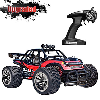 Upgraded Vatos RC Car Remote Control Car 1:16 Scale 2.4Ghz Racing Truck Off Road Electric High Speed Monster Truck RC Buggy Race Crawler 2WD 50M Distance Vehicle Toy Radio Controlled Car With 4 Lock Catch