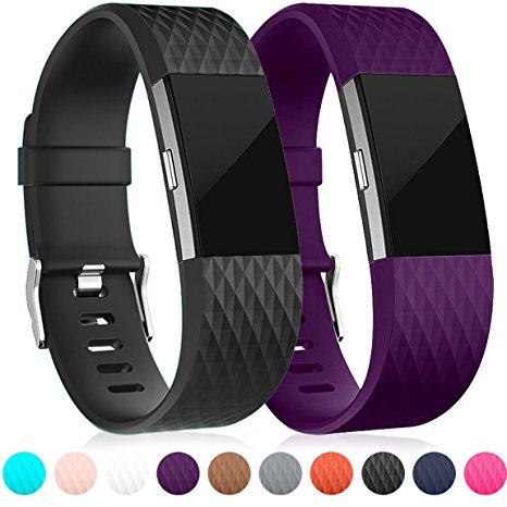 For Fitbit Charge 2 Bands, Maledan Replacement Accessory Wristbands for Fitbit Charge 2 HR, Large Small