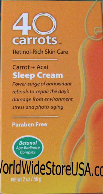 40 Carrots Retinol-Rich Skin Care Carrot Acai Sleep Cream 2oz