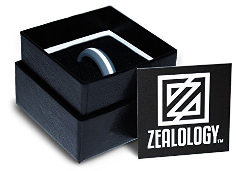 ZEALOLOGY - Silicone Wedding Ring - (Slim Fit) - Hypoallergenic, Active Band for Women and Men - Perfect for Crossfit, Hands on Hobbies, Rock Climbing, Weight Lifting, Gardening, Construction, etc