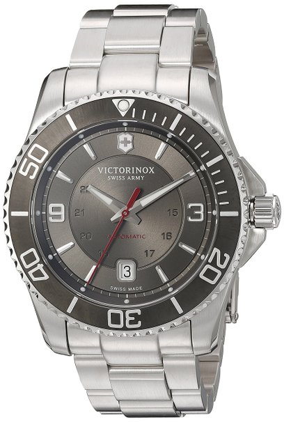 Victorinox Men's 'Maverick' Swiss Stainless Steel Automatic Watch, Color:Silver-Toned (Model: 241705)