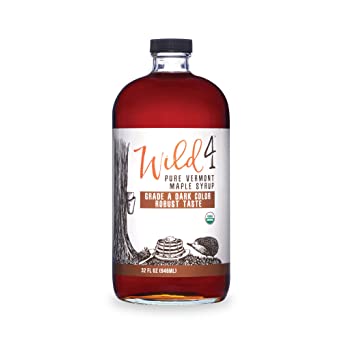Wild4 Organic Maple Syrup, 100% Pure Maple Syrup from Vermont, Gluten Free, Grade A, Dark Color, Robust Taste (32oz.), 946 mL (Formerly Grade B)