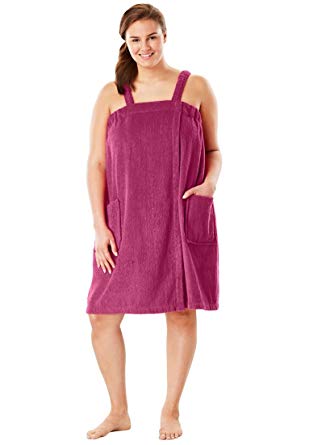 Dreams & Co.. Women's Plus Size Terry Towel Wrap