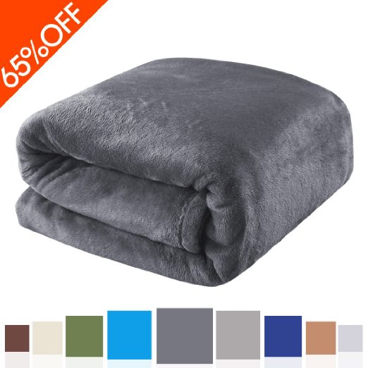 Balichun Luxury Polar Fleece Blanket Super Soft Warm Fuzzy Lightweight Bed Blankets Couch Throw Twin/Queen/King Size(King,Dark Grey)