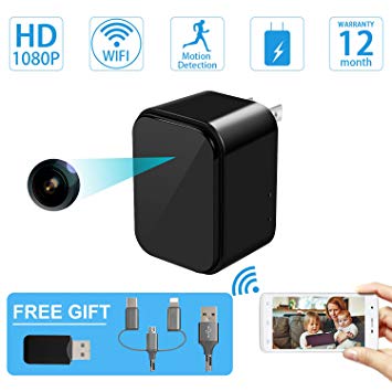 Spy Hidden Camera-Mini USB Wall Charger Camera-SOOSPY Wireless WiFi 1080P Indoor Home Hidden Camera with Motion Detection