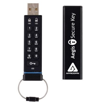 Apricorn Aegis Secure Key FIPS Validated 16 GB USB 20 256-bit AES-CBC Encrypted Flash Drive ASK-256-16GB Black