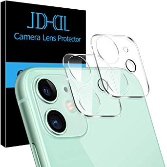 [2 Pack] JDHDL Camera Lens Protector for iPhone 11 Tempered Glass HD Clear, [Easy Install] [9H Hardness] [Anti-Scratch] [Upgrade Flash Friendly] [Bubble Free] Camera Protector 6.1”