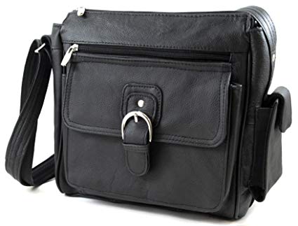 Genuine Leather Pistol Concealment Purse with Buckle