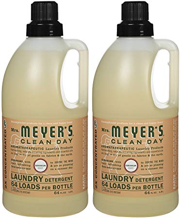 Mrs. Meyer's Clean Day Laundry Detergent, Geranium, 64 oz, 64 loads-2 pk