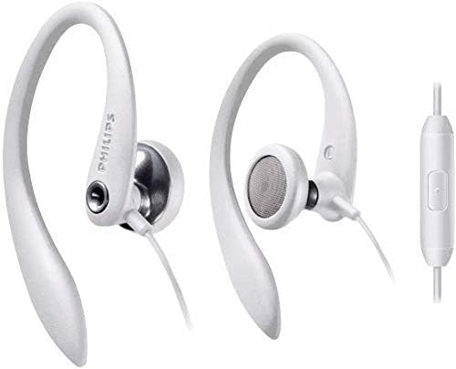 PHILIPS SHS3305WT Flexible Earhook Headphones with Mic, White