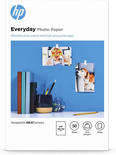 HP Everyday Photo Paper | Glossy | 4x6 | 50 Sheets