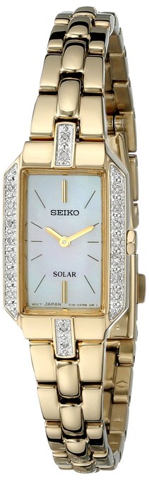 Seiko Womens SUP236 Dress Solar Gold-Tone Watch