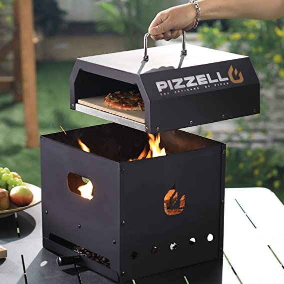 Pizzello Pizza Oven Kit Portable Grill Top Pizza Oven for Gas, Pizza Oven Set with Professional Pizza Baking Tools Including 12" Cordierite Pizza Stone, Pizza Shovel, Cover , Cooking Grill Grate