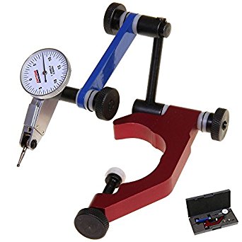 Anytime Tools Test Dial Indicator 0.0005" 0-15-0 and Universal Holder Quill Clamp For Bridgeport Mill Machine Clamping Diameter 1-7/8"