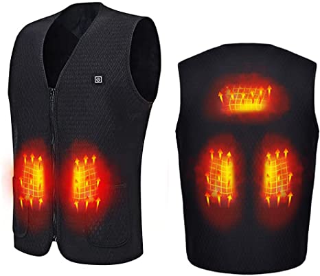 Electric Heated Vest with 3 Level Heat Setting USB Heating Vest for Men Women Winter Body Warmer Heated Gilet 5 Heating Area