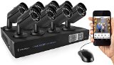 Amcrest 720P HD Over Analog HDCVI 8CH Video Security System - Eight 10 MP Weatherproof IP66 Bullet Cameras 65ft IR LED Night Vision Long Distance Transmit Range 1640ft Pre-Installed 2TB HD for 360 Hours 8Ch Recording 720p  30fps Quick QR Code Smartphone Access USB Backup and More