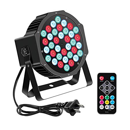 Neewer Stage Light DJ Uplighting 36 RGB LED Sound Activated Par Light with Remote Control Compatible with DMX, 7 Modes LED Up Lights for Wedding Event Party Bar Club Musical Live Show Festival