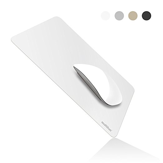 Ultra Thin Mouse Pad, multifun Non-Slip Mousepad with Repositionable Adhesive Back, 10x8 Inch Easy-Clean Portable Mouse Pat for Office - White