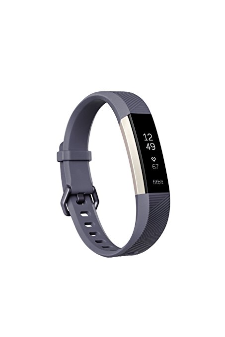 Fitbit Alta HR Watch, Blue/Gray, Large (FB408SGYL)