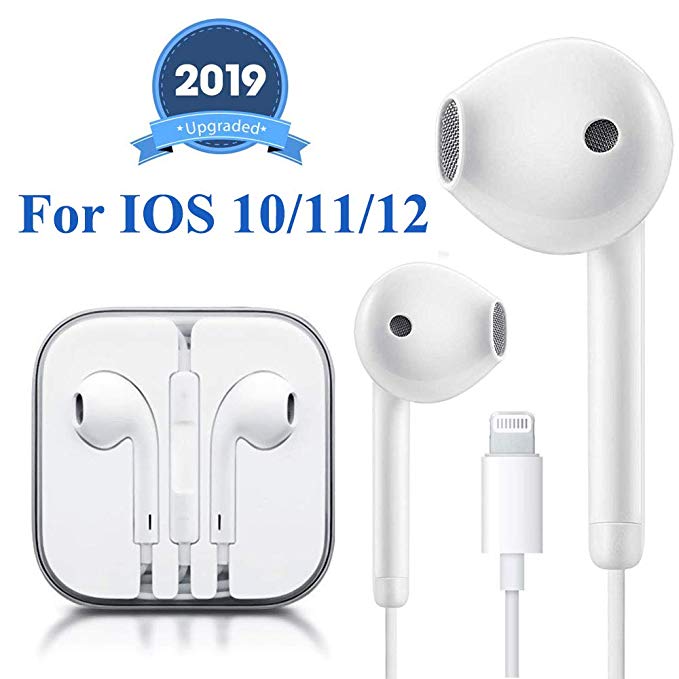 Kacul Lighting Earbuds Headphone Wired Earphones Headset with Volume Control, Compatible with iPhone Xs Max/XR/X/8/7 Plus/Plug and Play Floppy Diskettes