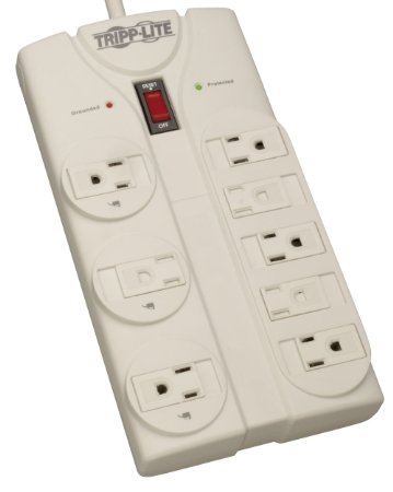 Tripp Lite 8 Outlet Surge Protector Power Strip 8ft Cord Right Angle Plug 1440 Joules (TLP808)