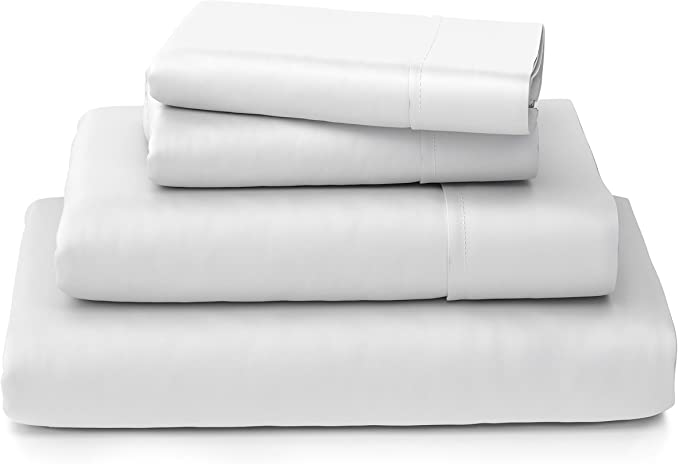 Cosy House Collection Luxury Bamboo Bed Sheet Set - Hypoallergenic Bedding Blend from Natural Bamboo Fiber - Resists Wrinkles - 4 Piece - 1 Fitted Sheet, 1 Flat, 2 Pillowcases - King, White