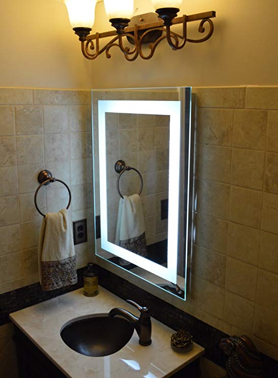 Wall Mounted Lighted Vanity Mirror LED MAM82432 Commercial Grade 24" wide x 32" tall