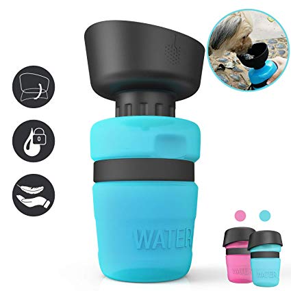lesotc Pet Water Bottle for Dogs, Dog Water Bottle Foldable, Dog Travel Water Bottle, Dog Water Dispenser, Lightweight & Convenient for Travel BPA Free 18 OZ.