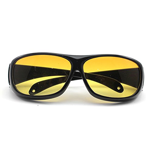 Vanker Unisex HD Night Driving Vision Care Eyes Protect Wrap Around Glasses Sunglasses Yellow