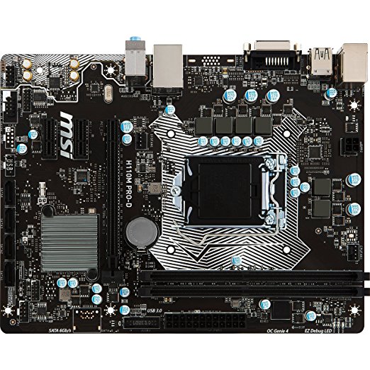 MSI Intel Skylake H110 LGA 1151 DDR4 USB 3.1 Micro ATX Motherboard (H110M Pro-D)