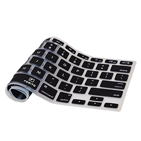 Ultrathin Keyboard Cover, Silicone Keyboard Skin for Macbook Pro 13 / Pro 15, for Macbook Air, for Macbook Wireless Keyboard and for iMac, for 13" 15" and 17" With / Without Retina (Black)
