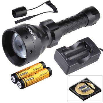 Evolva Future Technology T67 IR Infrared Light Night Hunting Flashlight Torch - To Be Used with Night Vision Device (Infrared Light Is Invisible to Human Eyes)(Torch Battery Charger Pressure Switch)