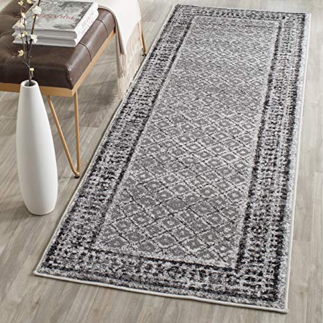 Safavieh Adirondack Collection ADR110B Ivory and Silver Vintage Distressed Runner (2'6" x 12')
