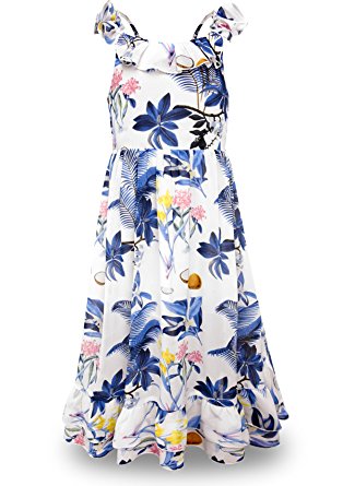 Bonny Billy Girl's Spaghetti Straps Casual Bohemian Beach Maxi Long Dress