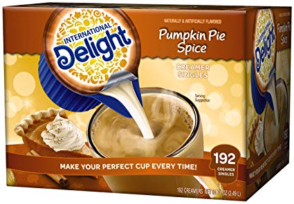 International Delight Pumpkin Pie Spice, Single Serve Coffee Creamer, Shelf Stable Non-Dairy Flavored Coffee Creamer Pack of 192