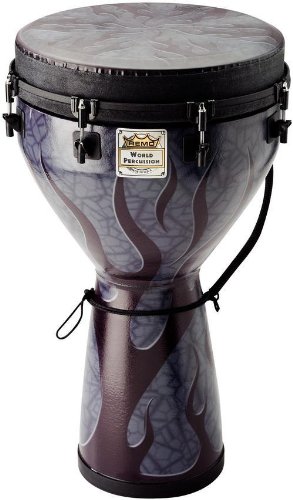 Remo DJ0014-35 14 x 25 Inches Designer Series Key-Tuned Djembe, Shadow Flame Finish