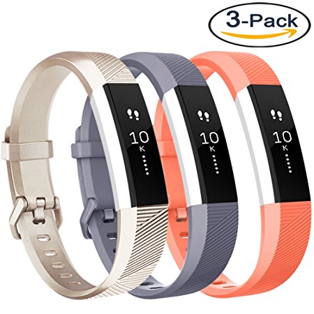 Vancle Fitbit Alta HR Bands and Fitbit Alta bands (3 PACK), Newest Sport Replacement Wristbands with Secure Metal Buckle for Fitbit Alta HR/Fitbit Alta