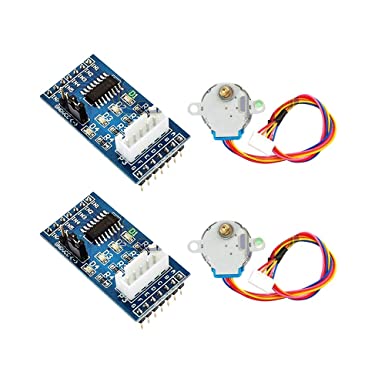 DEVMO 2set 28BYJ-48 Geared Stepper Motor DC 5V   ULN2003 Driver Test Module Board Compatible with Ar-duino