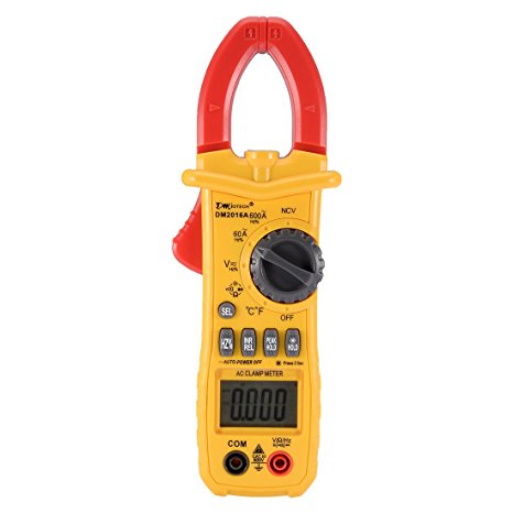 DMiotech DM2016A 600A AC Clamp Meter Volt Resistance Tester with LCD Display Ammeter Multimeter w Temperature NCV Test