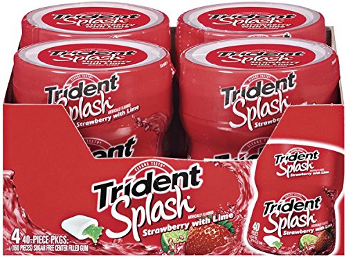 Trident Splash Sugar Free Gum (Strawberry Lime, 40-Piece, 4-Pack)