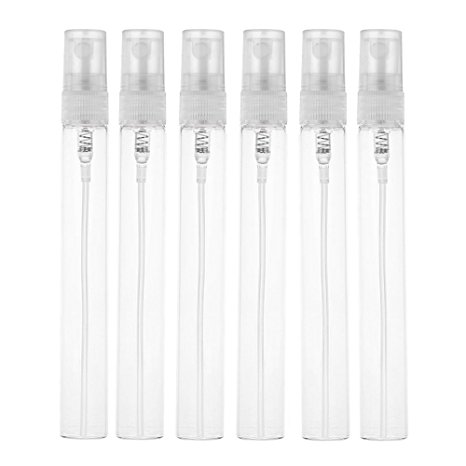 Houseables Mini Spray Bottle,10 ML, Glass, 10 Gram, 6 pcs, Empty Perfume Case, Travel, Refillable, Tube Atomizer Pump, Sprayer (6 PCS)
