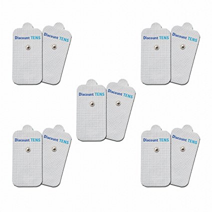TENS Electrodes - Premium Quality XL Snap On Pads - 5 Pairs (10 Pads) - Discount TENS Brand