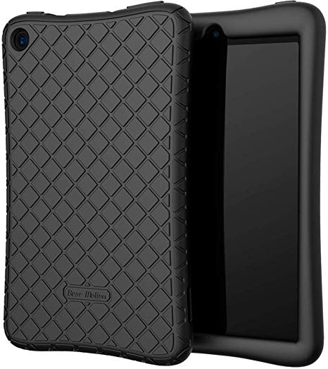 Bear Motion Silicone Case for All-New Fire 7 Tablet - Anti Slip Shockproof Light Weight Kids Friendly Protective Case for Fire 7 (ONLY for 9th Generation 2019 Model) - Black