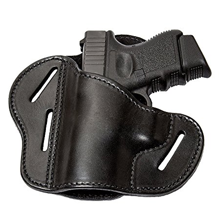 The Ultimate 3 Slot OWB Leather Gun Belt Holster - Fits S&W Shield/Glock/Springfield XD