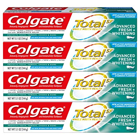 Colgate Total Whitening Toothpaste, Advanced Fresh   Whitening Gel, 5.1 ounce - 4 pack