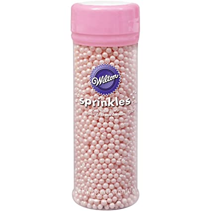 Wilton Pink Sugar Pearls, 5 oz.