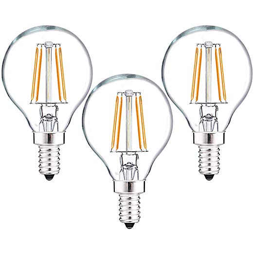 Luxrite G16.5 LED Globe Light Bulb, 40W Equivalent, 2700K Warm White, 450 Lumen, Dimmable, Vintage Edison Bulb, E12 Base - Perfect for String Lights, Vanity Mirrors, or Home Decor Lighting (3 Pack)