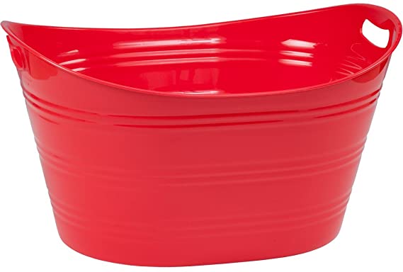 CreativeWare Red Party Tub 8.5 Gl, Fire, 8.5 Gallon