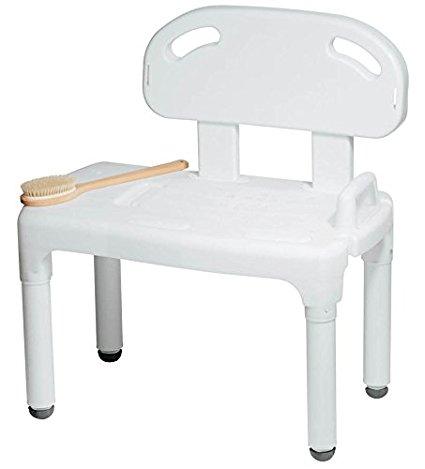 Bathtub and Shower Transfer Bench Chair with Exact Level Patented Height Adjustment