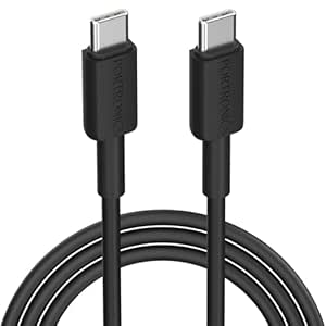 Portronics Konnect Link C Square 60W Type C to Type C Fast Charging PD Cable with 480Mbps Data Sync Compatible with Smartphones, iPhone 15 series, MacBook and Other Type C devices 1M Length(Black)